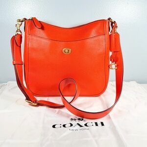 Coach Sun Orange Leather Chaise Crossbody Bag